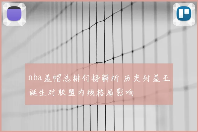 nba盖帽总排行榜解析 历史封盖王诞生对联盟内线格局影响